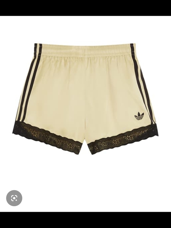 adidas Originals Pants - adidas Originals Cream Shorts with Black Lace Trim
